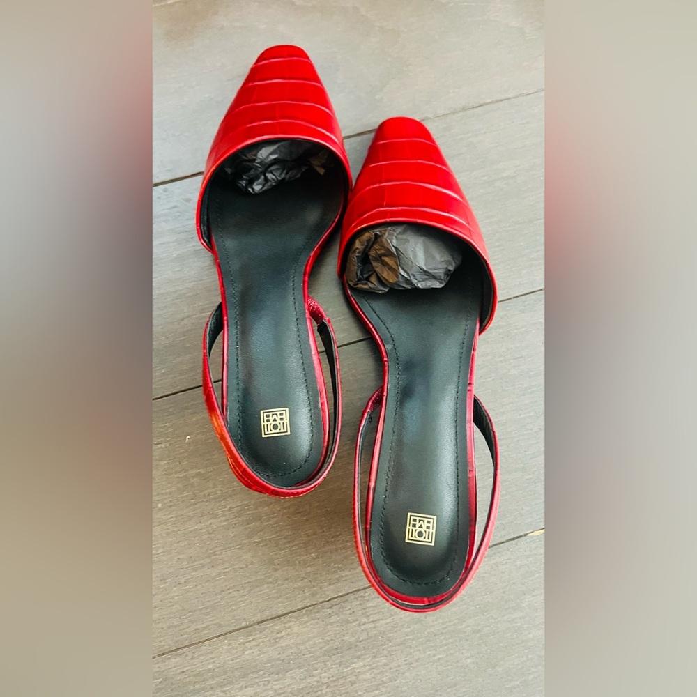 Toteme Red Slingback Kitten heels